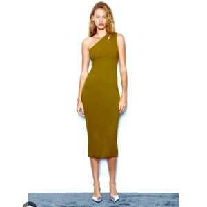 Zara long asymmetrical fitted dress